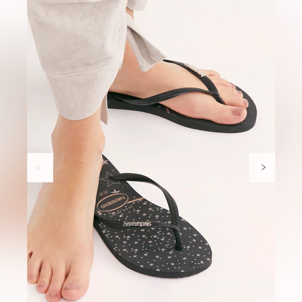 Havaianas Slim Logo Metallic Sandals Size 11/12